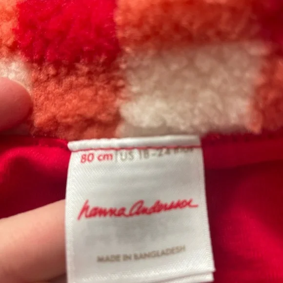 Hanna Andersson Buffalo Check Marshmallow Fleece (size 18-24 mos) worn once